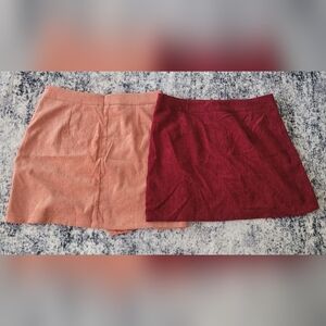 SHEIN Mini Skirt Set - Red and Peach